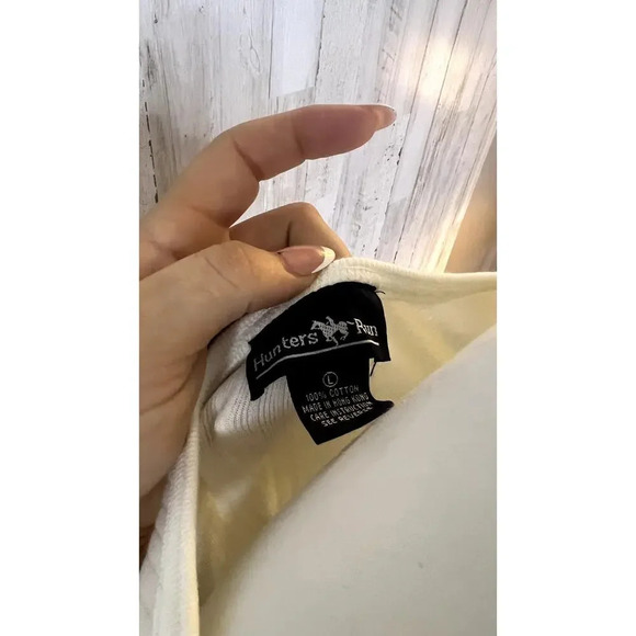 Hunters Run Women's Large White Scoop Neck Ribbed Tank Top Sleeveless Casual‎ - Picture 3 of 6